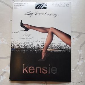 Kensie silky sheer hosiery, black sz G/H